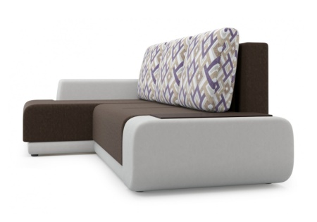 Диван угловой Соло коричневый / белый